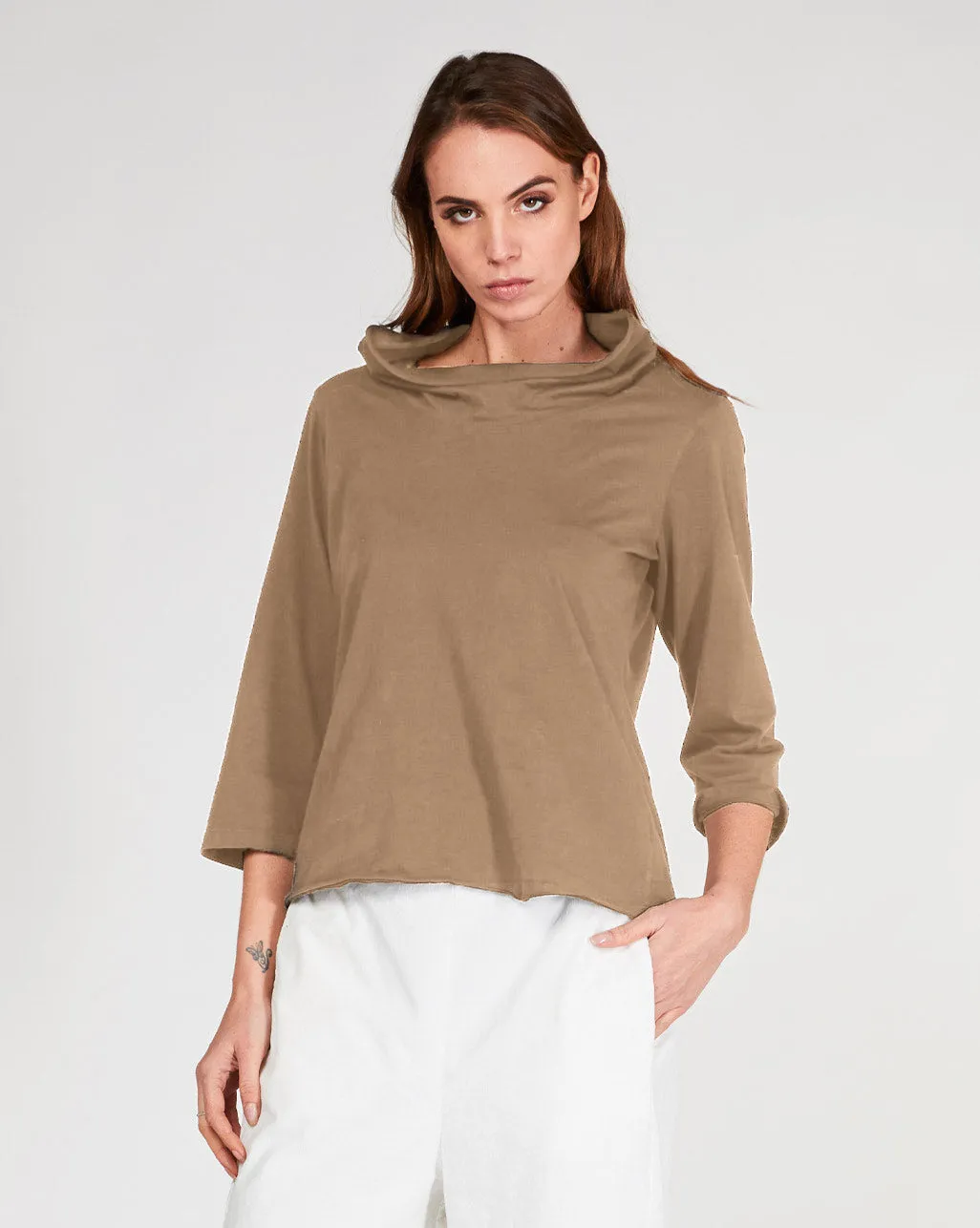 Cowl Turtleneck T-Shirt
