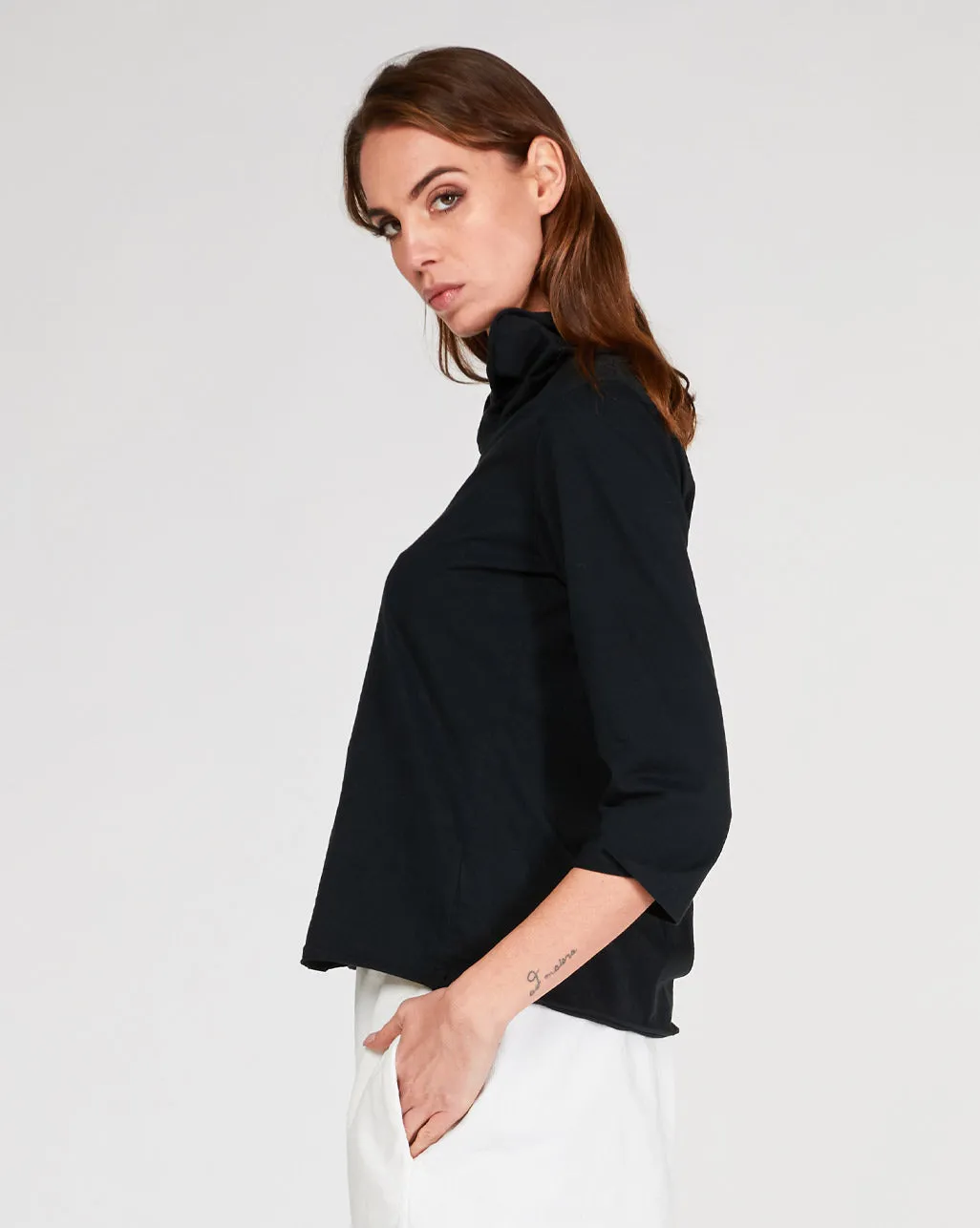 Cowl Turtleneck T-Shirt