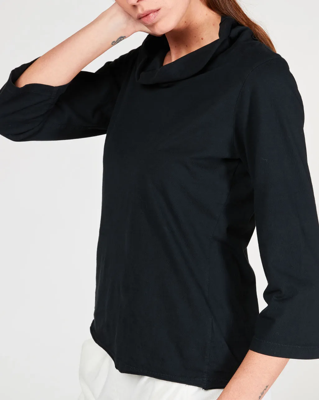 Cowl Turtleneck T-Shirt