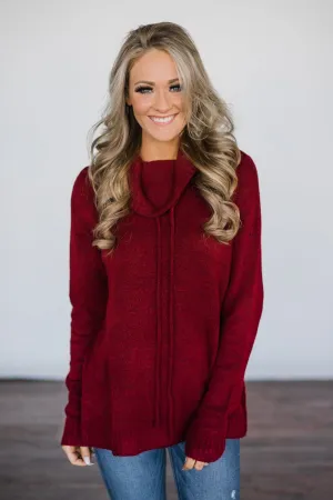 Cozy Burgundy Turtleneck Top