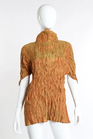 Crinkle Turtleneck Top