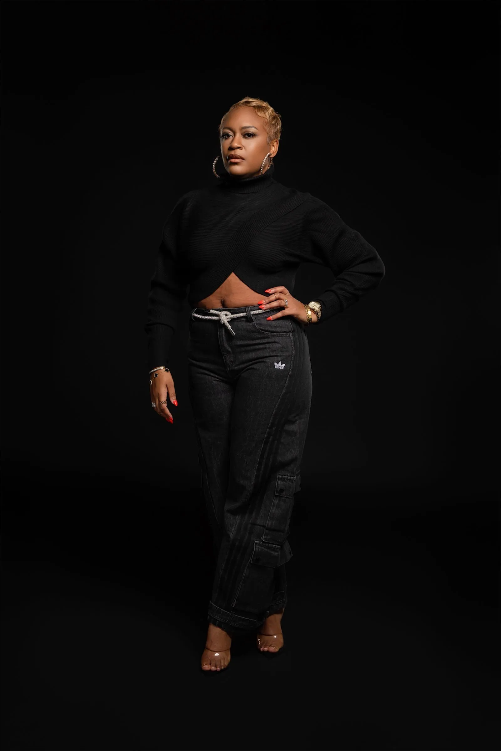 Cropped Crossover Turtleneck