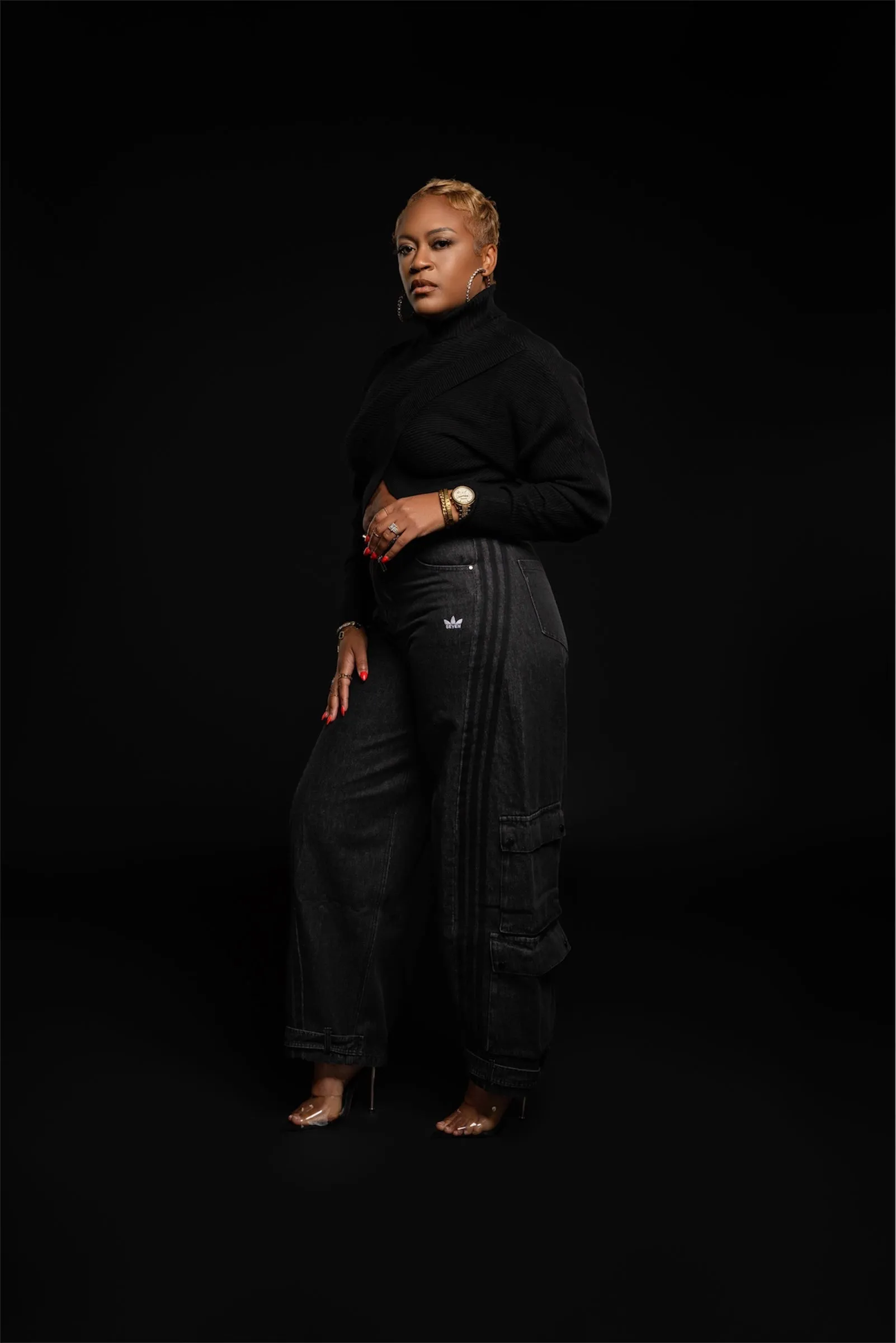 Cropped Crossover Turtleneck