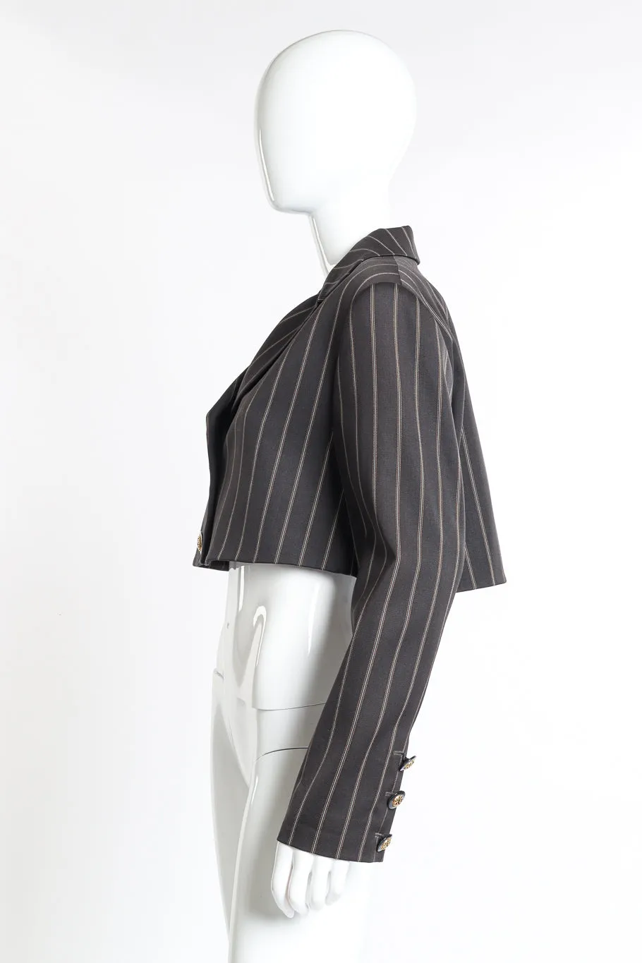 Cropped Pinstripe Jacket