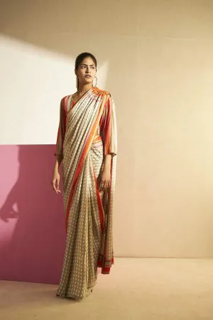 Cuin   I    Gathered Pallu Saree (Blouse Is Not Included) Modal Satin