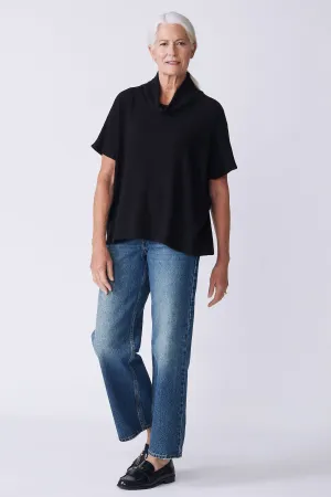 Dafne Cowl T-Neck - Black