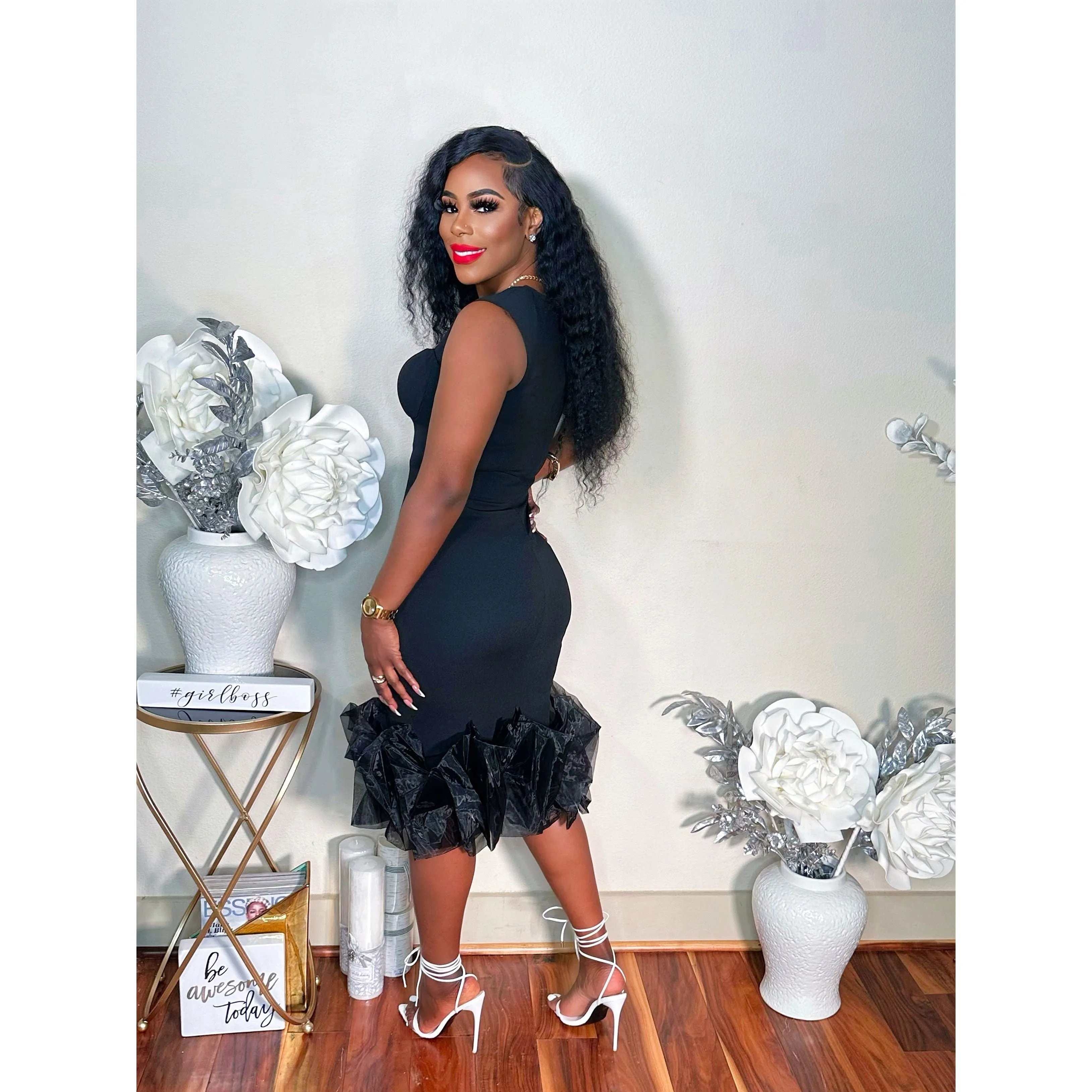 DATE WITH MY LOVE MIDI DRESS (BLACK)