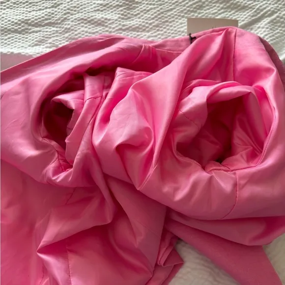 Deluc Pink Linen Blend Double Breasted Blazer
