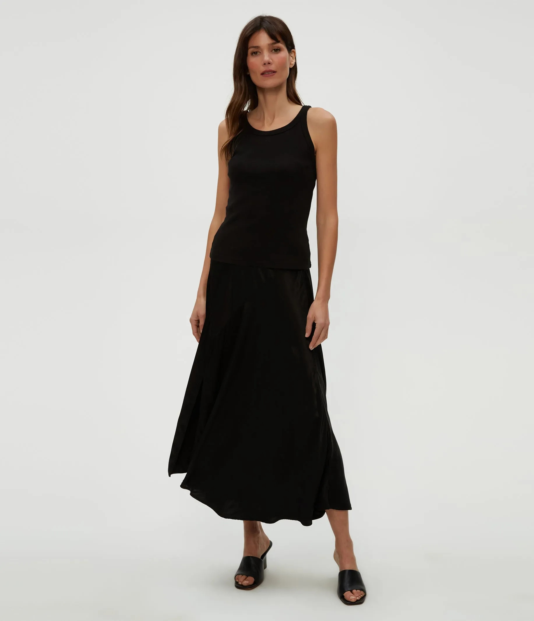 Desi Asymmetrical Satin Skirt