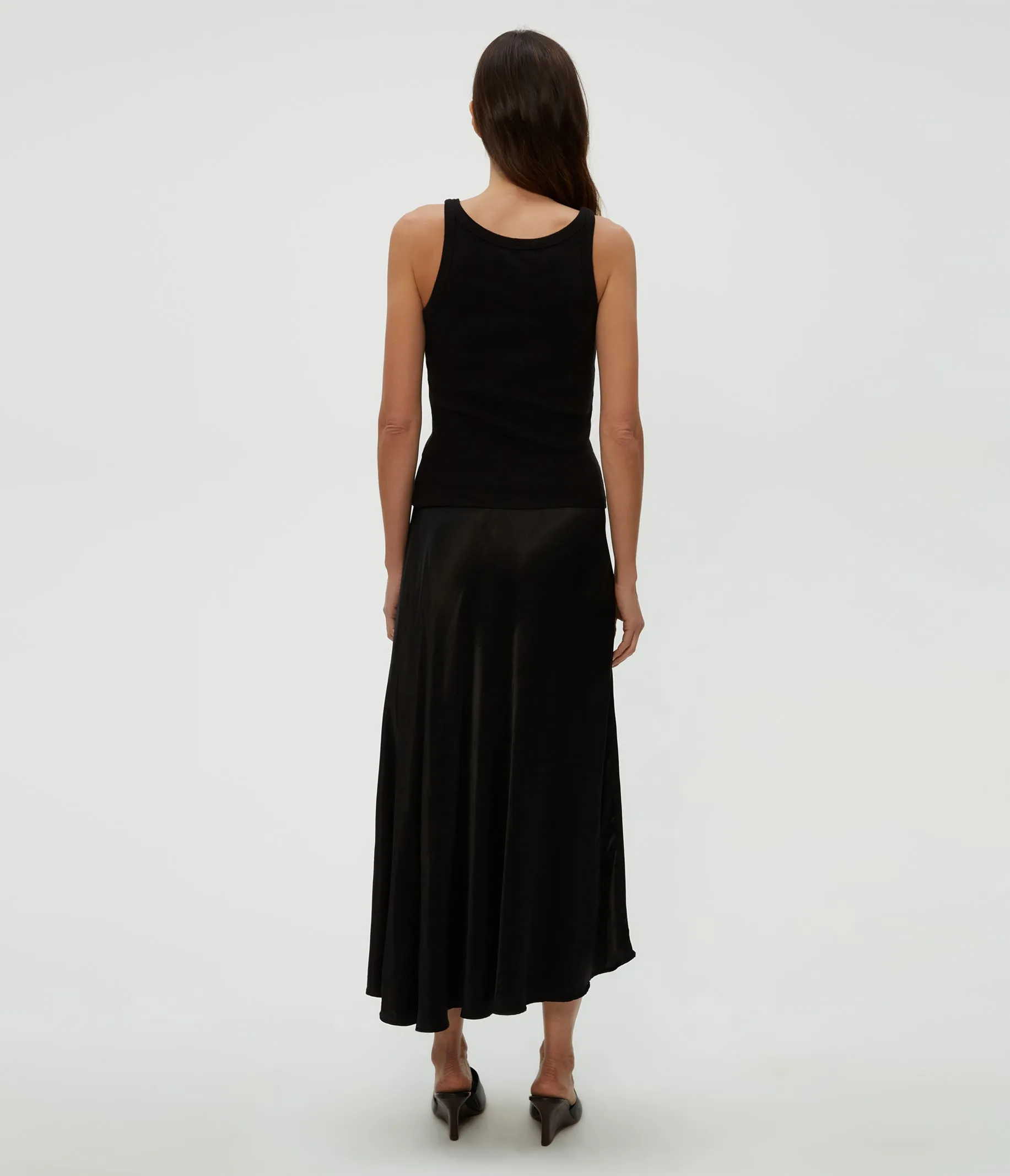 Desi Asymmetrical Satin Skirt
