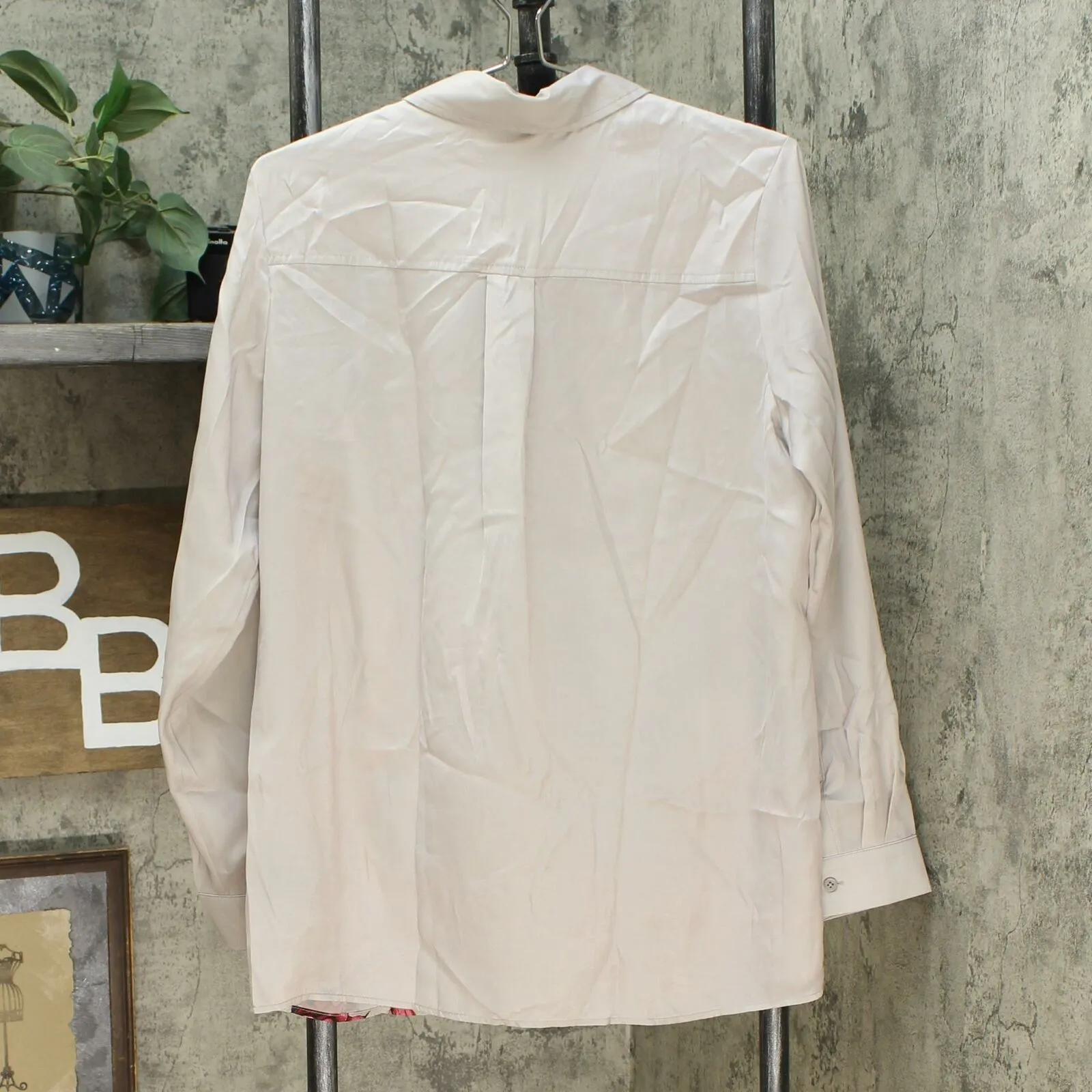 DG2 by Diane Gilman Women's Satin Woven Long Sleeve Blouse