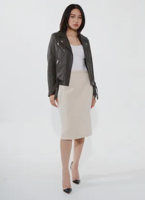 Dolce & Gabbana Cream Pink Pencil Skirt - 44