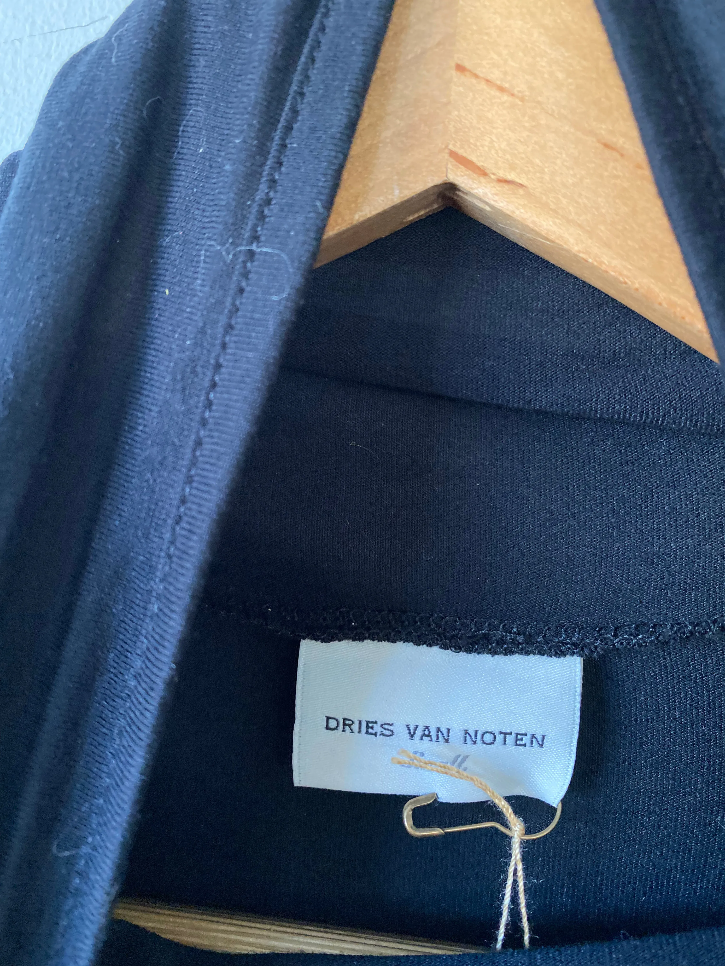 Dries Van Noten Black Turtleneck with Tie