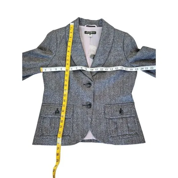 Eddie Bauer Gray Blazer Versatile Suit Jacket Women’s Size 10P 89% wool