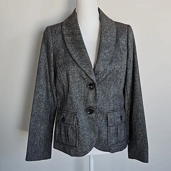 Eddie Bauer Gray Blazer Versatile Suit Jacket Women’s Size 10P 89% wool