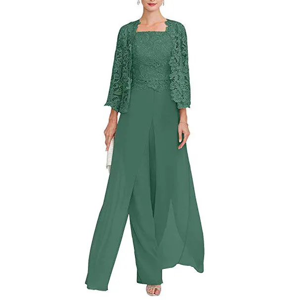 Elegant Mother of The Bride/Groom Pant Made In Chiffon And Lace