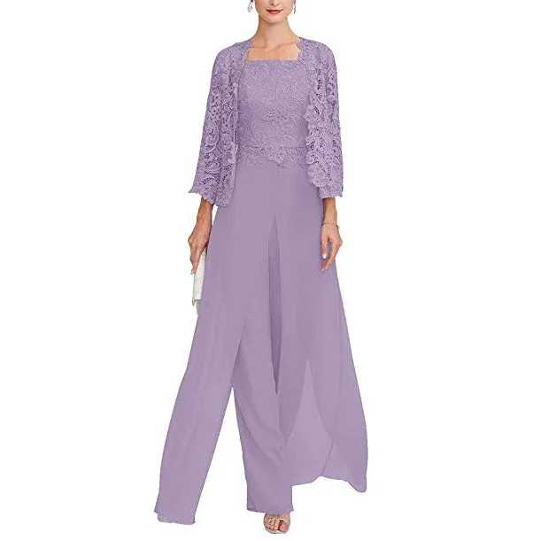 Elegant Mother of The Bride/Groom Pant Made In Chiffon And Lace