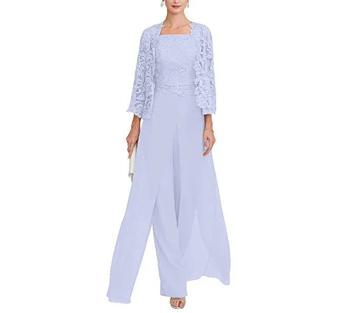 Elegant Mother of The Bride/Groom Pant Made In Chiffon And Lace