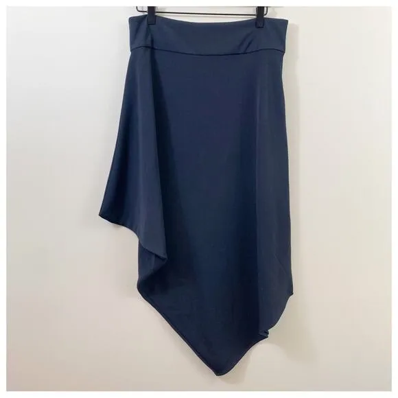 Elements Clemente Asymmetrical Black Midi Skirt