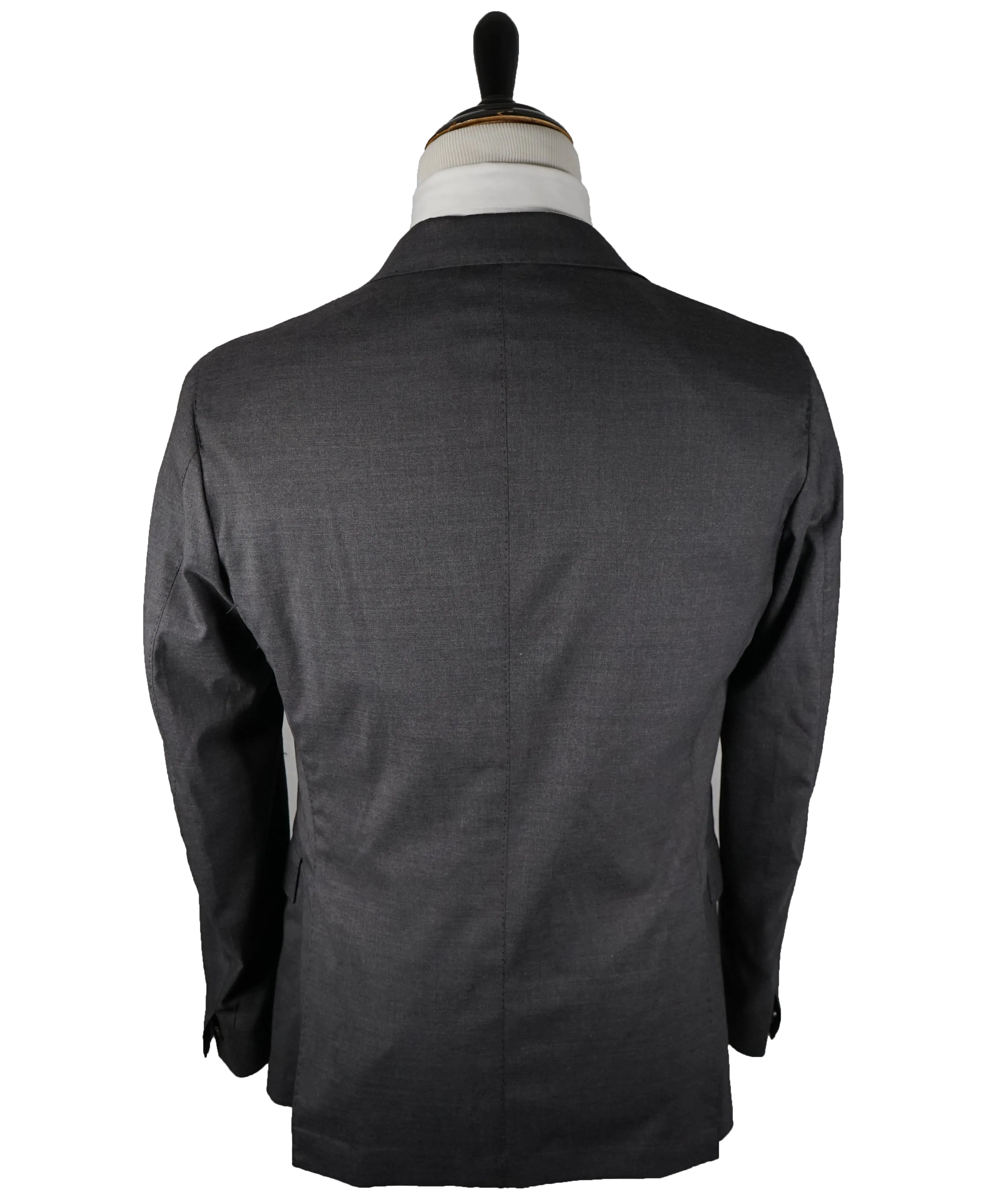 ELEVENTY - Peak Lapel Gray LORO PIANA Fabric Wool & Silk Suit - 40R