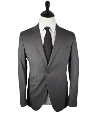 ELEVENTY - Peak Lapel Gray LORO PIANA Fabric Wool & Silk Suit - 40R