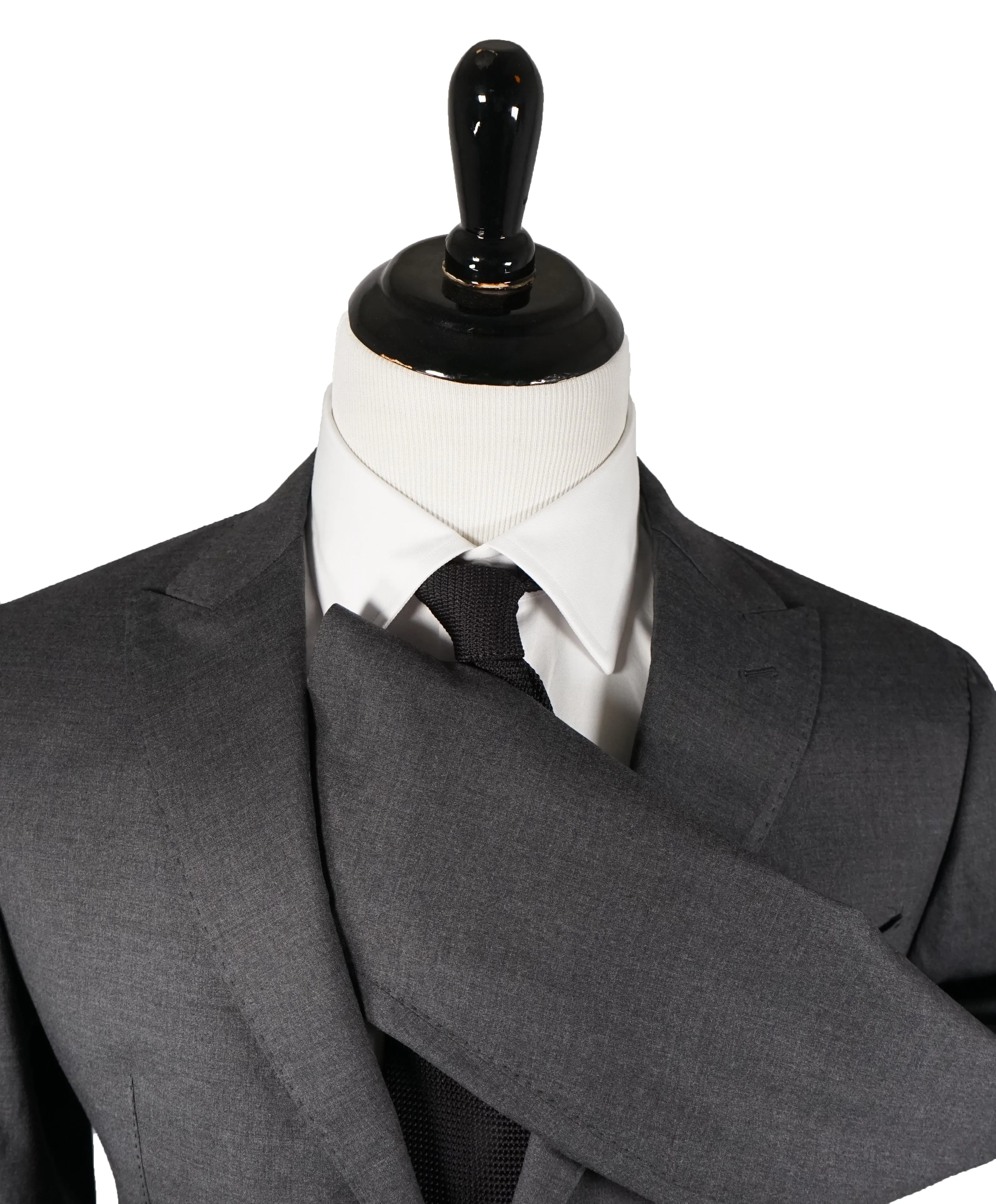 ELEVENTY - Peak Lapel Gray LORO PIANA Fabric Wool & Silk Suit - 40R