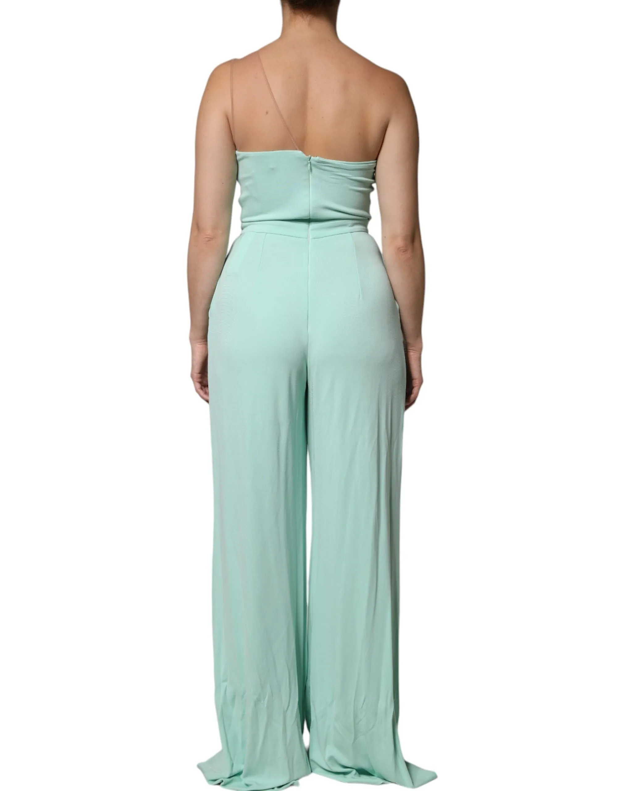 ELISABETTA FRANCHI Women Mint Green Jumpsuit Dress Viscose One-Piece Suit IT 42