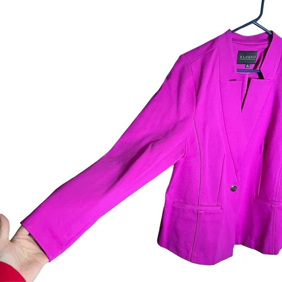 Eloquii The Ultimate Suit Blazer in Berry, Plus Size 16