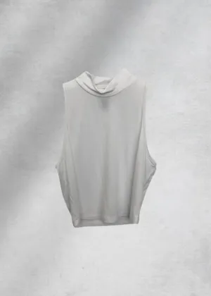 Emaan Sleeveless Mock Neck Top - White