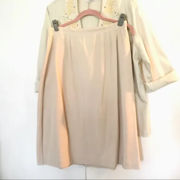 Embellished Blazer Suit Jacket Corduroy Skirt Set
