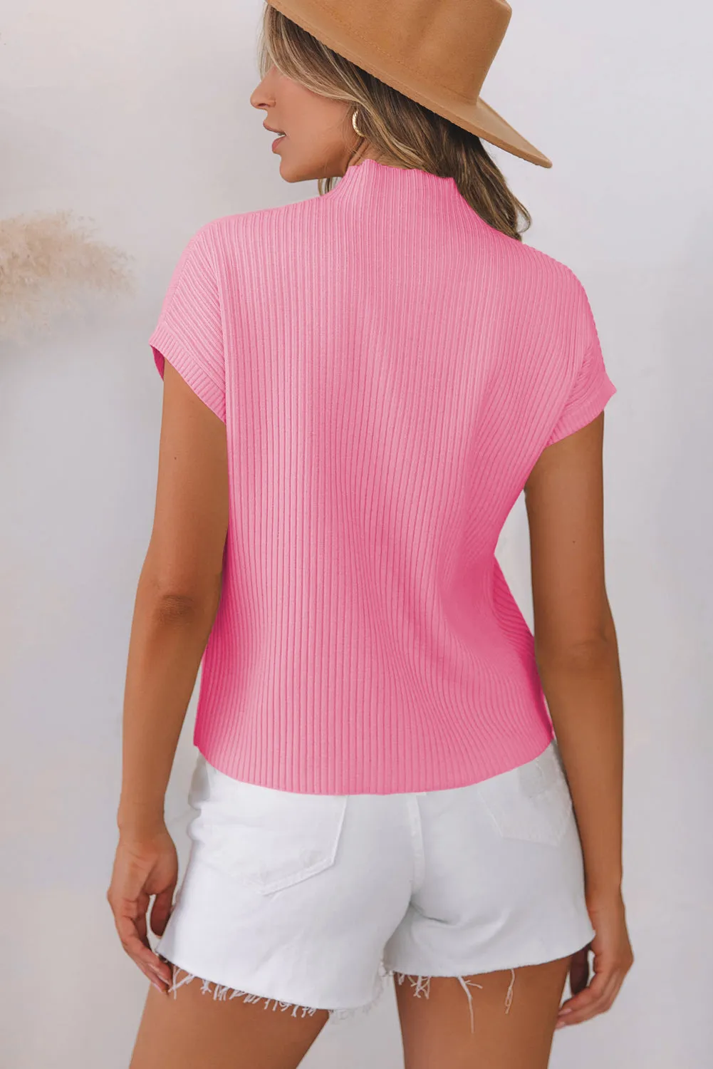 Embrace The Moment Pink Sleeveless Sweater Top