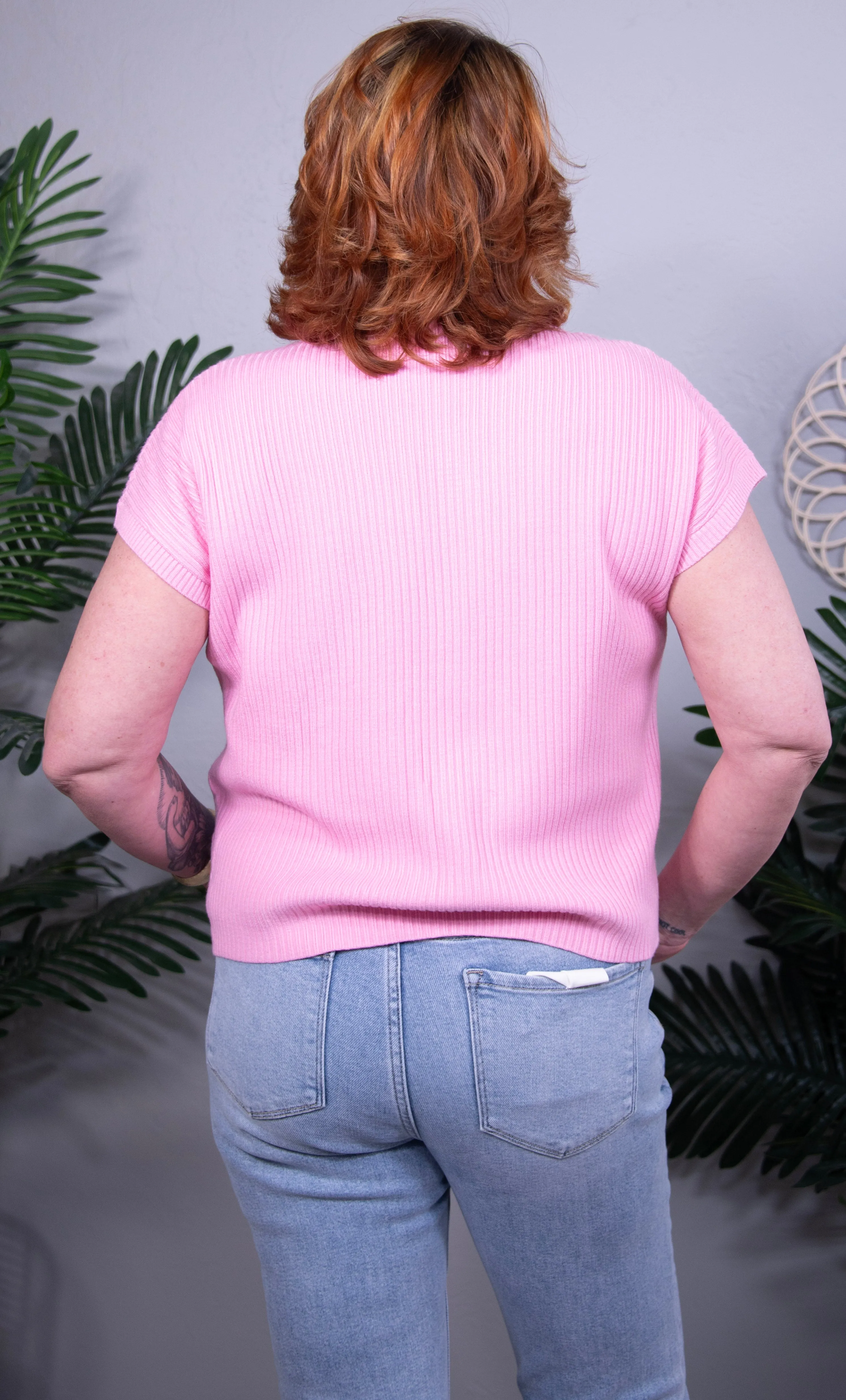 Embrace The Moment Pink Sleeveless Sweater Top