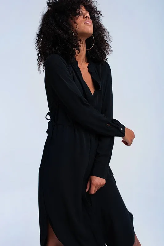 EMILY BUTTON DOWN MIDI DRESS-