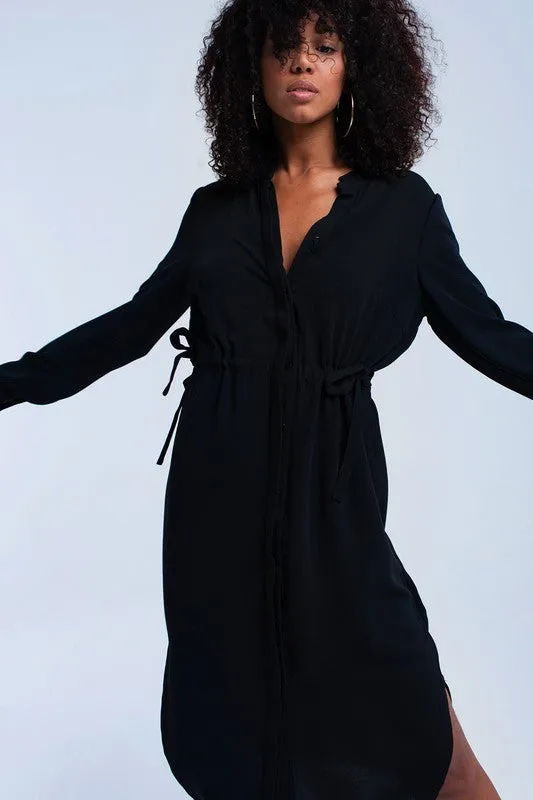 EMILY BUTTON DOWN MIDI DRESS-
