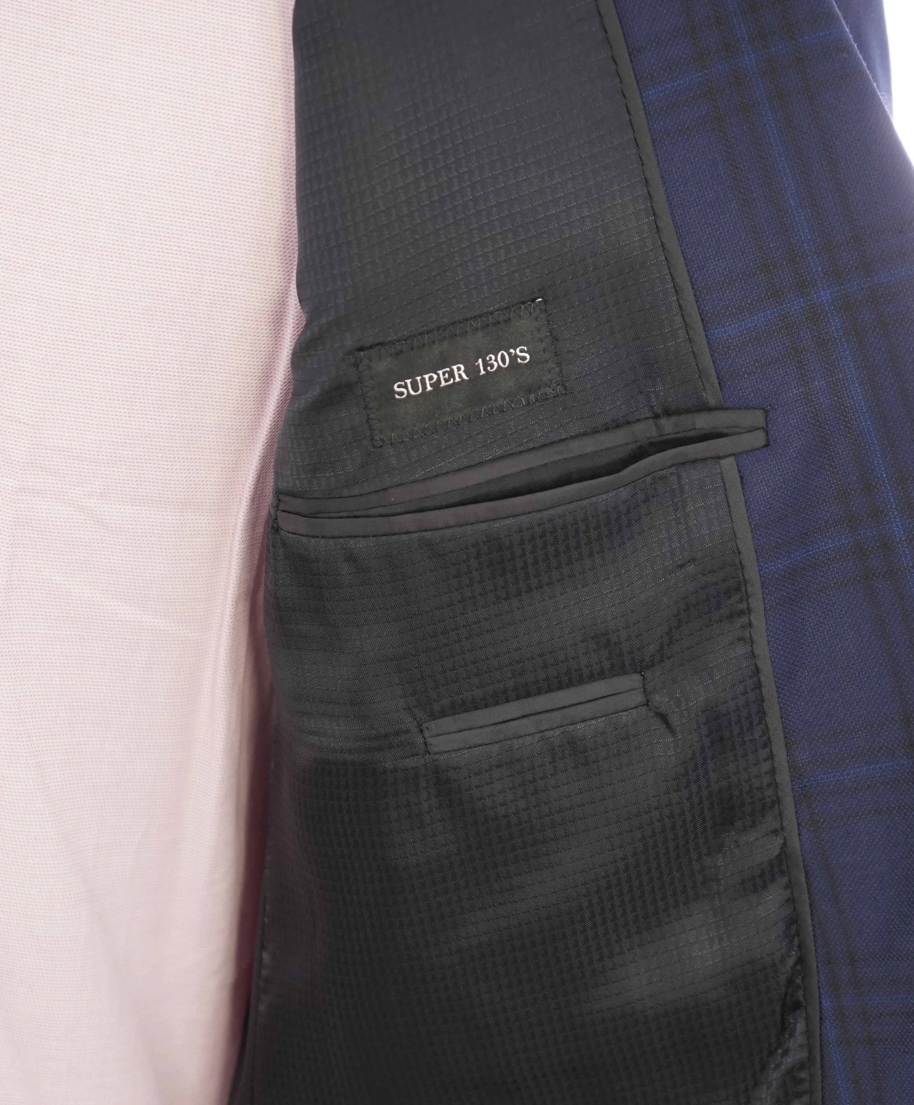 EMPORIO ARMANI- "G Line" Blue Plaid *SUPER 130's* Royal Weave Blazer - 44R