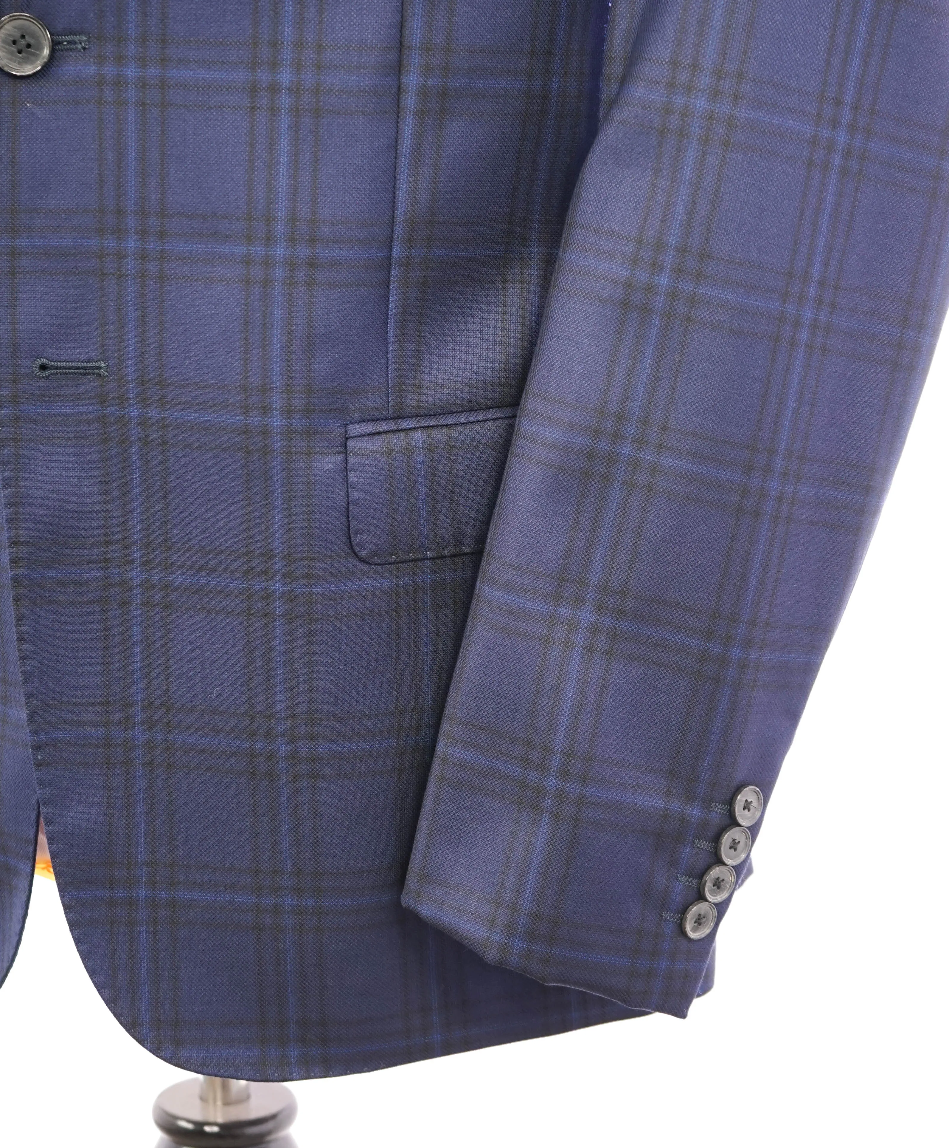 EMPORIO ARMANI- "G Line" Blue Plaid *SUPER 130's* Royal Weave Blazer - 44R