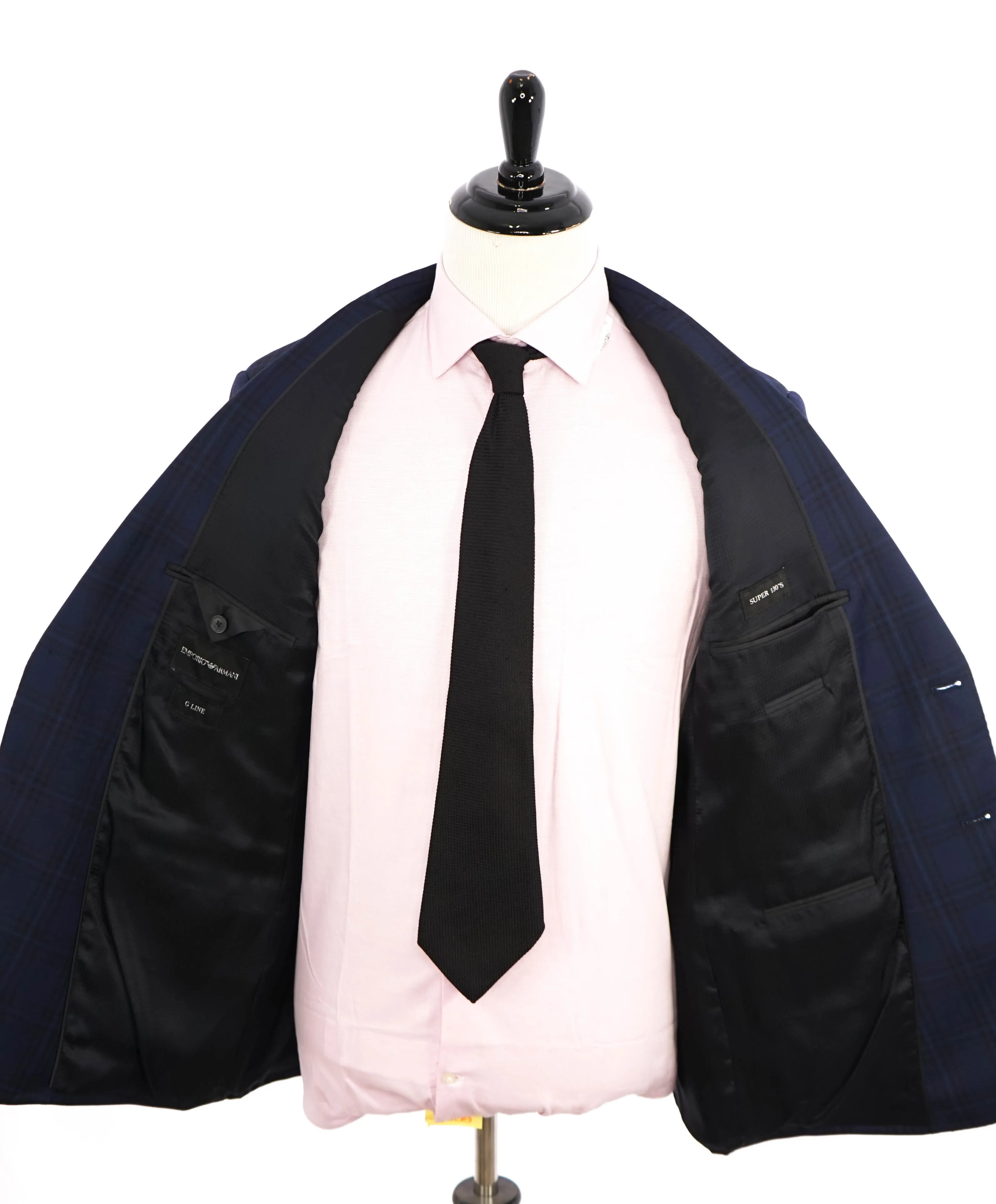 EMPORIO ARMANI- "G Line" Blue Plaid *SUPER 130's* Royal Weave Blazer - 44R
