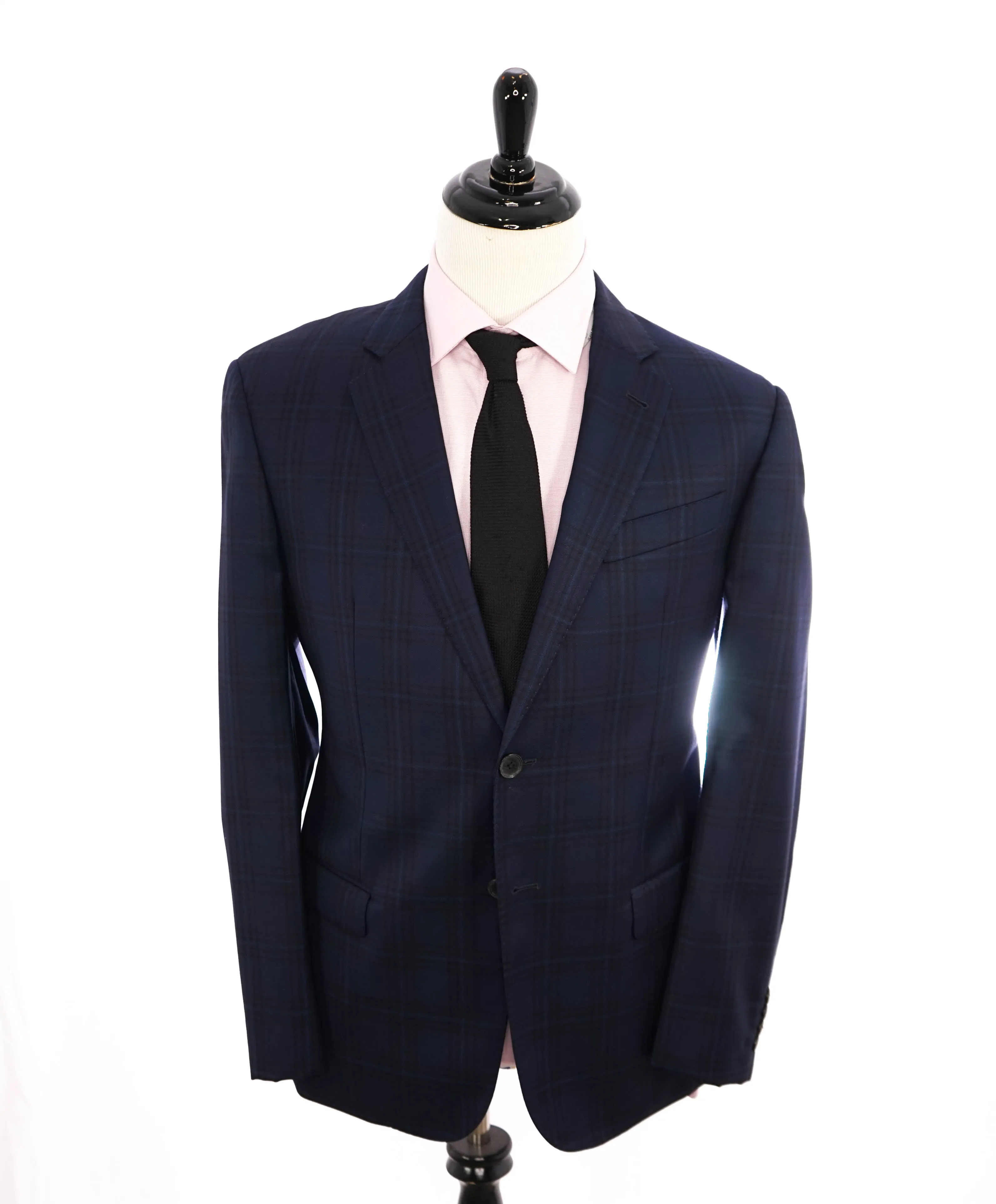 EMPORIO ARMANI- "G Line" Blue Plaid *SUPER 130's* Royal Weave Blazer - 44R