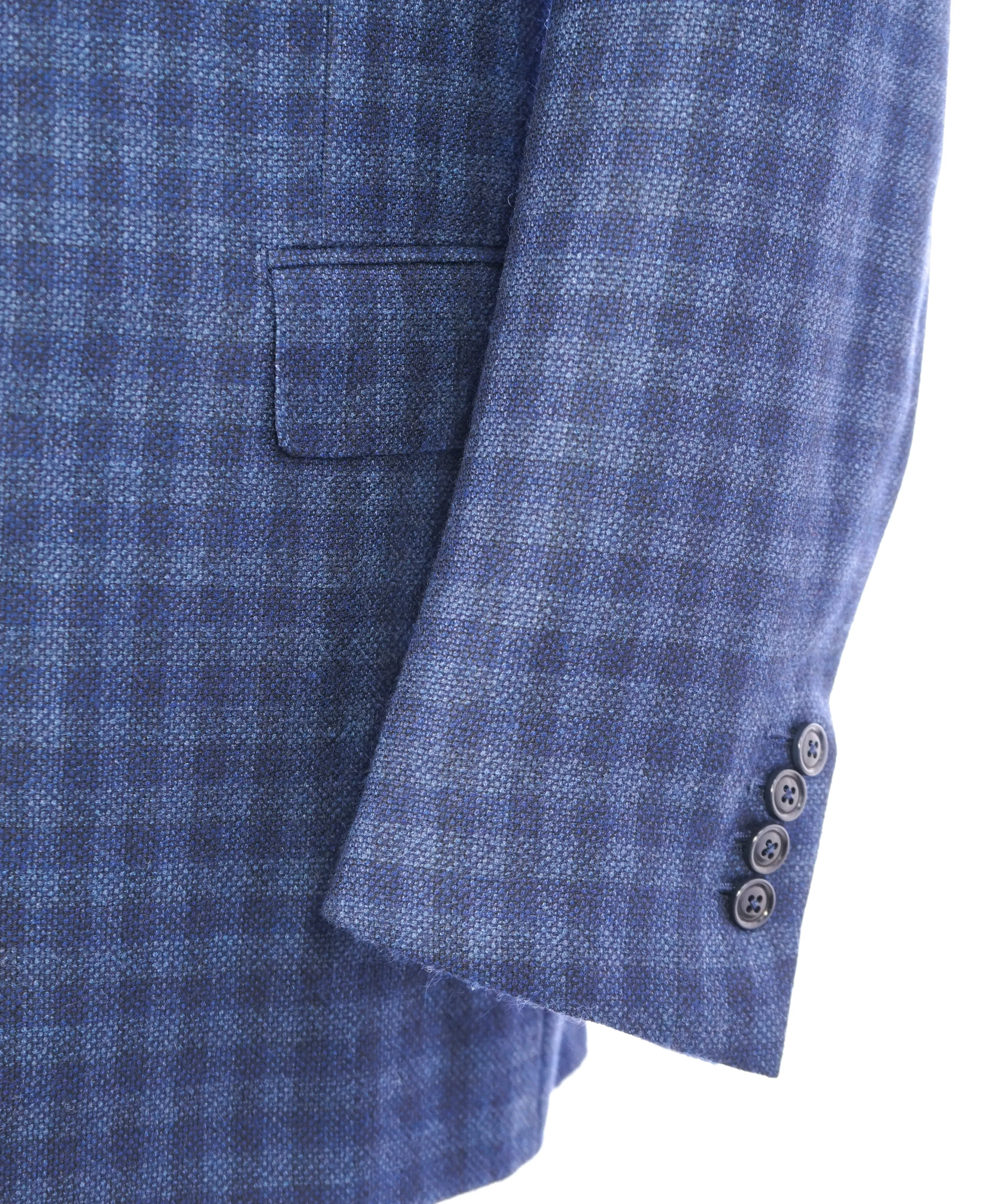 ERMENEGILDO ZEGNA - Blue Bold Check SU MISURA “Silk & Wool” Blazer - 46L