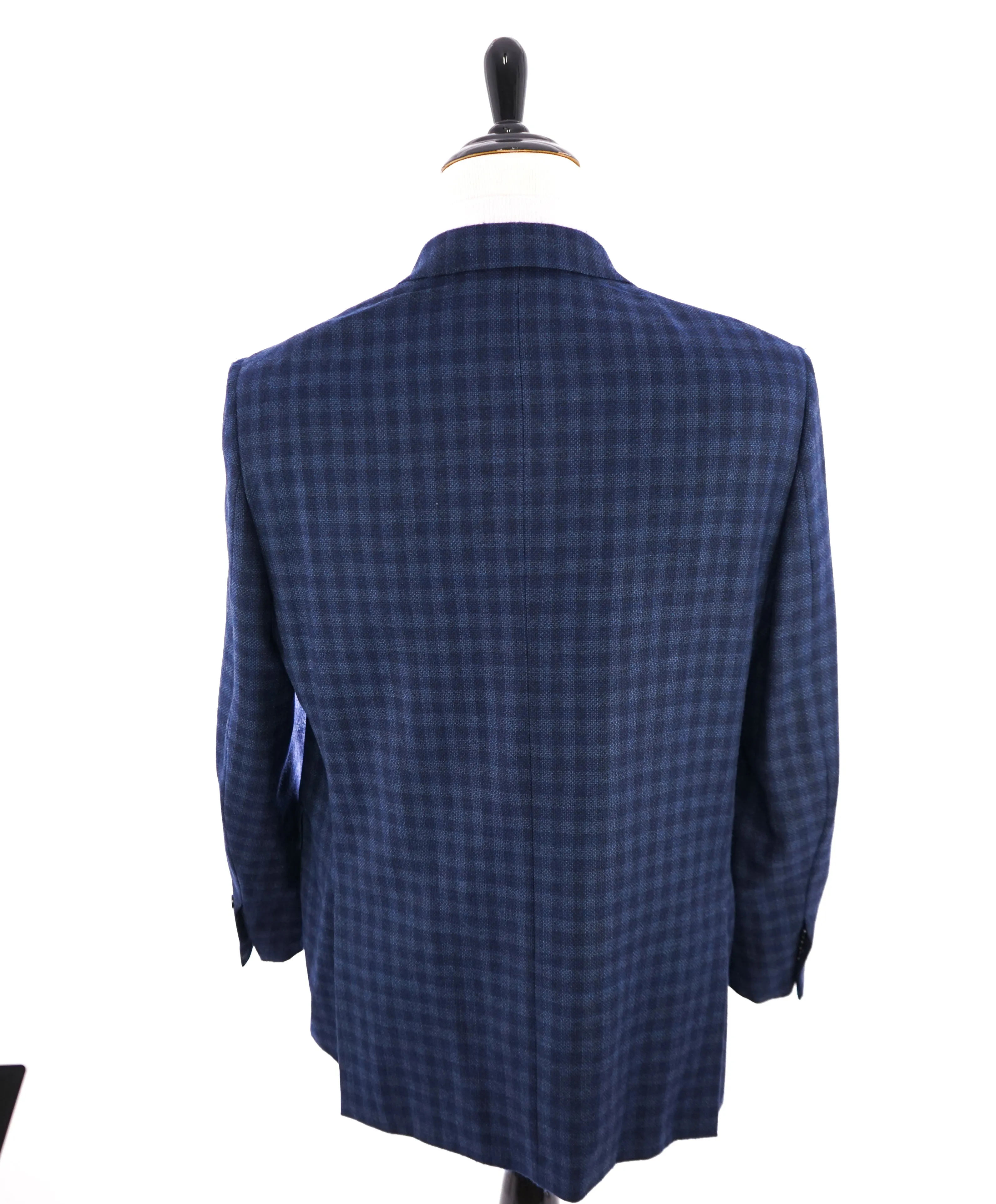 ERMENEGILDO ZEGNA - Blue Bold Check SU MISURA “Silk & Wool” Blazer - 46L