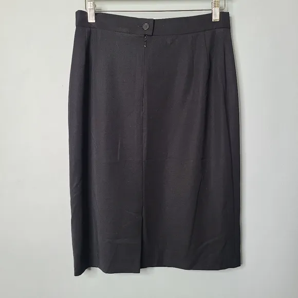 Escada Pure Virgin Wool Black Pencil Skirt
