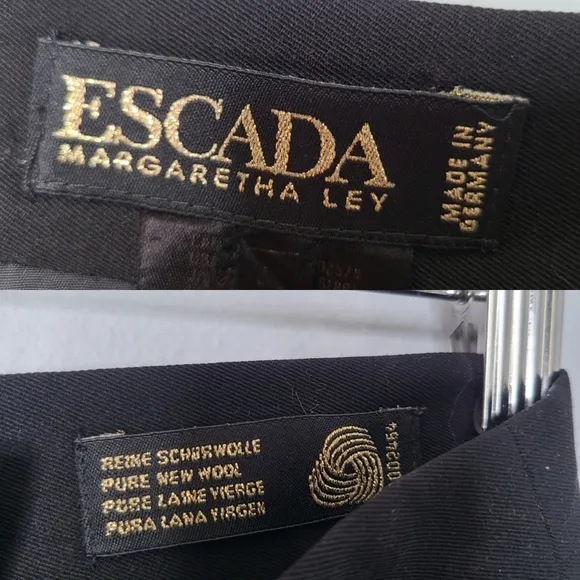 Escada Pure Virgin Wool Black Pencil Skirt