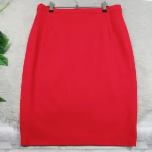 ESCADA Red Wool Pencil Skirt Women’s 42 US Size 12