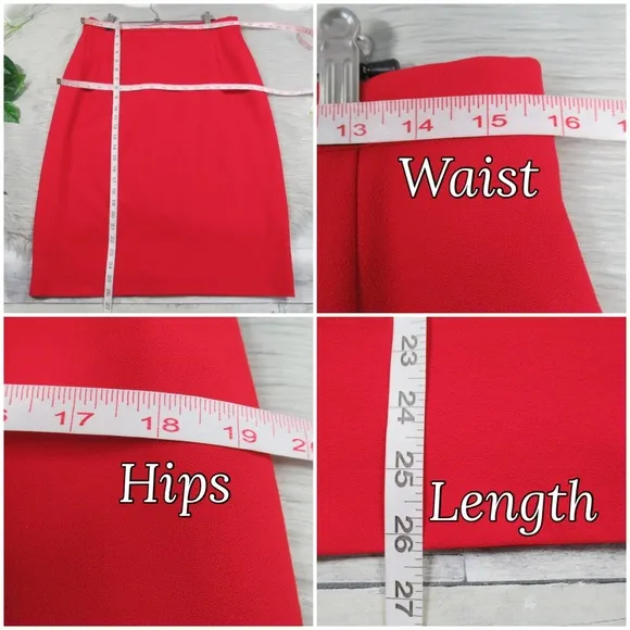 ESCADA Red Wool Pencil Skirt Women’s 42 US Size 12
