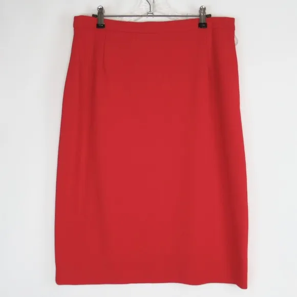 ESCADA Red Wool Pencil Skirt Women’s 42 US Size 12