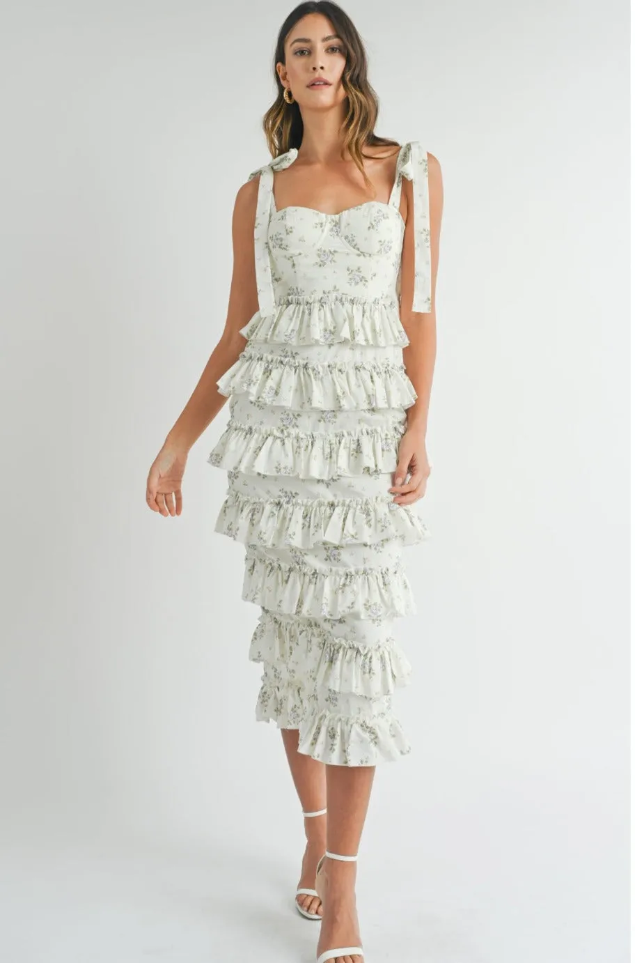 Estelle Ruffled Midi Dress