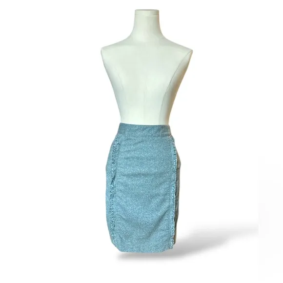 ⭐️Etcetera Virgin Wool blend pencil Teal Skirt women’s size 6 (A94)