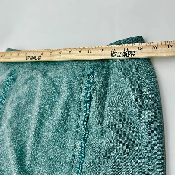 ⭐️Etcetera Virgin Wool blend pencil Teal Skirt women’s size 6 (A94)
