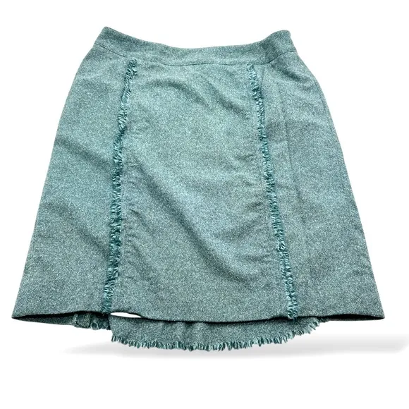 ⭐️Etcetera Virgin Wool blend pencil Teal Skirt women’s size 6 (A94)