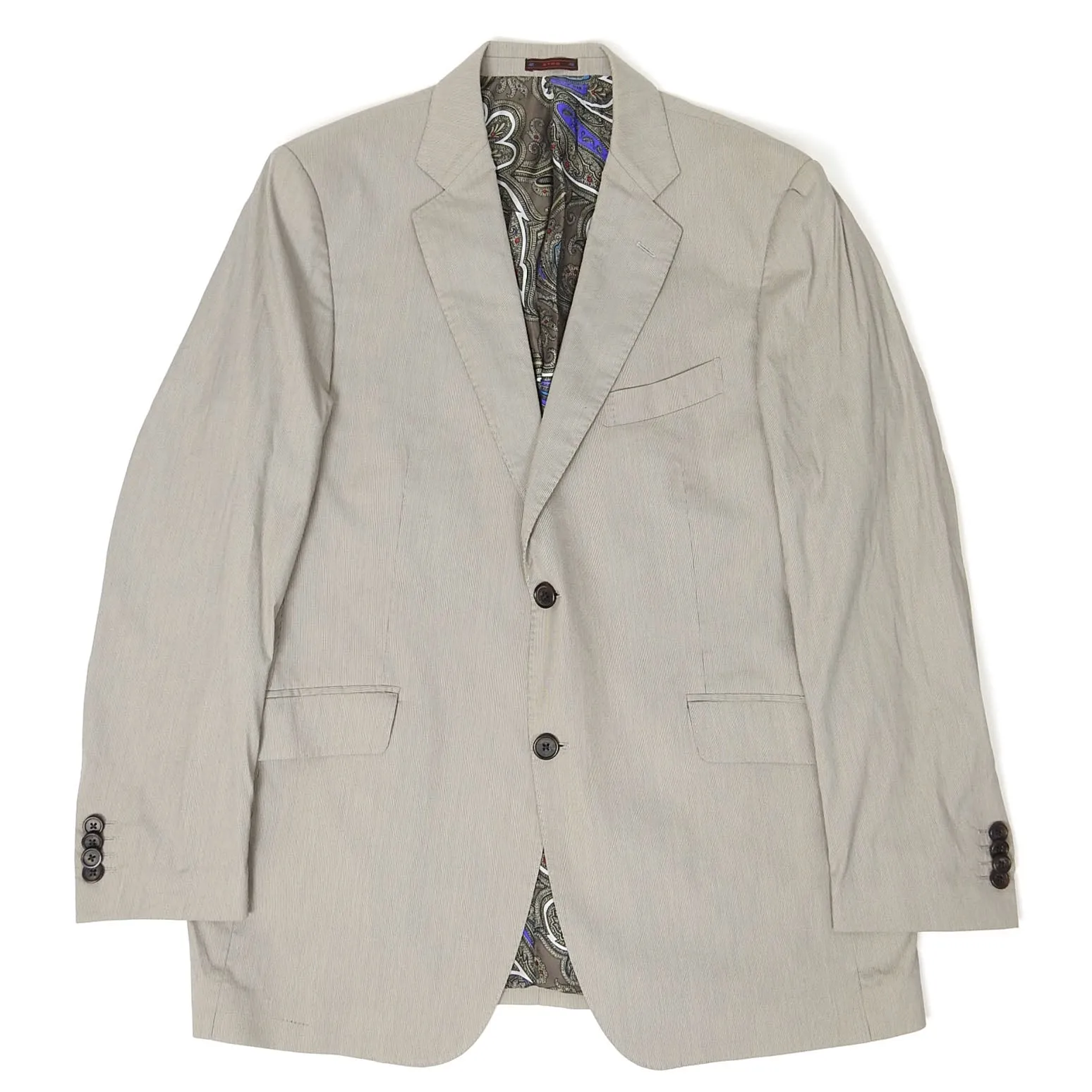 Etro 2 Piece Striped Cotton Suit Size 56
